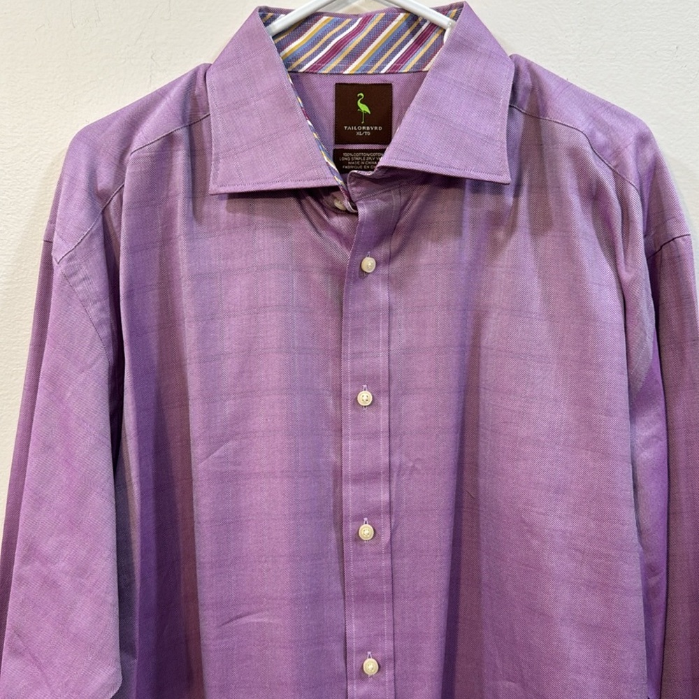 Tailorbyrd 100% cotton XL long sleeve button down in purple